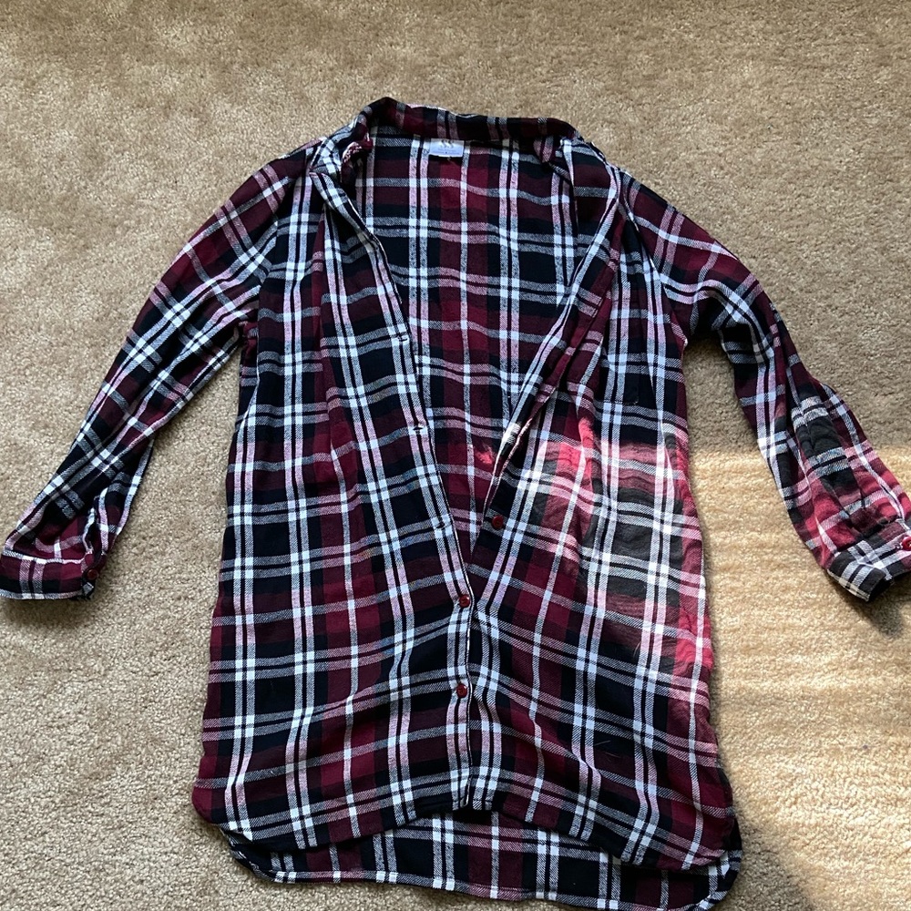 Plaid button up dress